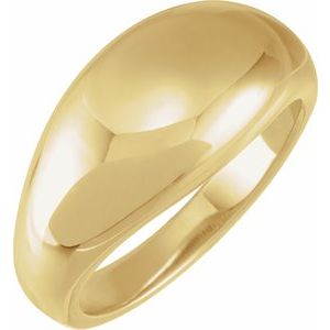14K Yellow Gold 10 mm Dome Ring
