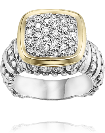 Square Top Diamond Pave Ring .31 ctw