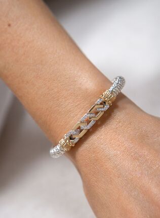 Diamond Chain Bangle Bracelet .20 ctw