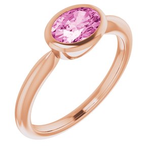 14K Rose Gold Lab-Grown Pink Sapphire Ring
