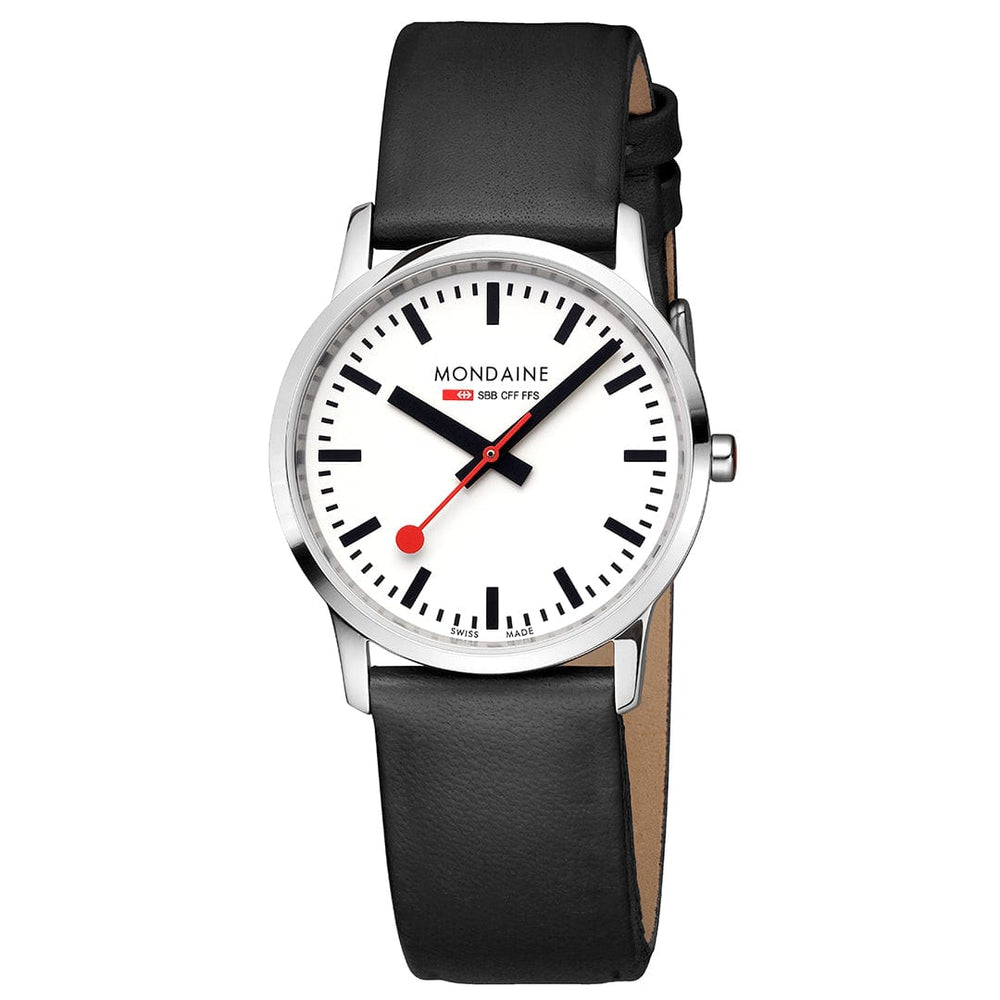 SIMPLY ELEGANT ULTRA-FLAT - WHITE DIAL - BLACK LEATHER STRAP - 36 MM