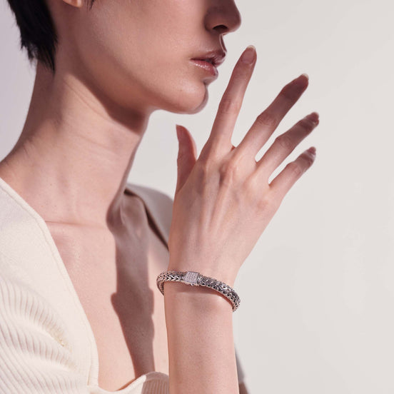 Icon Bracelet, Sterling Silver, Diamonds, 5MM