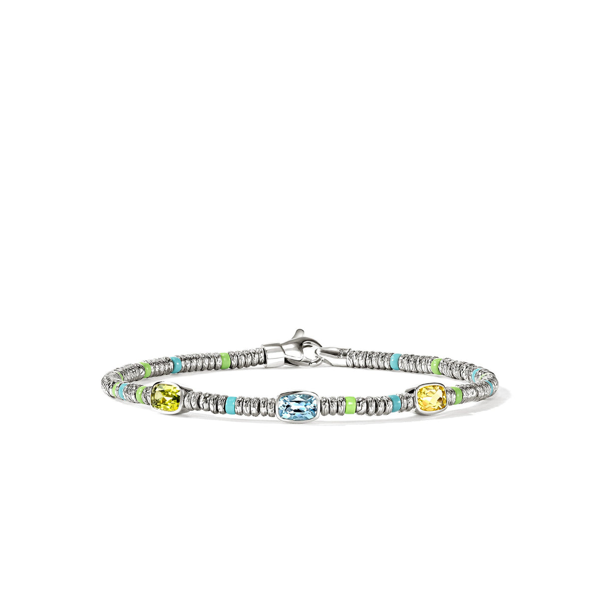 John Hardy Heishi Peridot, Blue Topaz & Lemon Quartz Bracelet — official John Hardy product photograph