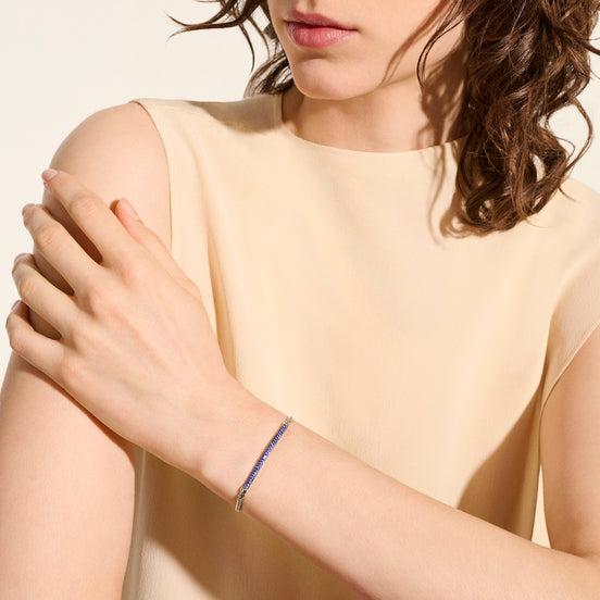 JH Essential Pavé Bracelet, Sterling Silver, Gemstones (Blue Sapphire), 2.5MM