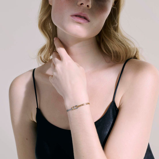 Love Knot Bracelet, Gold, Silver, 3.6MM