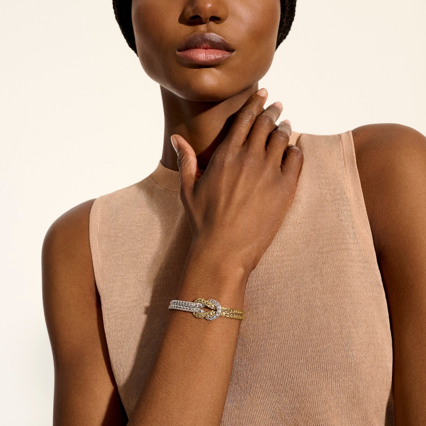 Love Knot Bracelet, Gold, Sterling Silver, 3.5MM