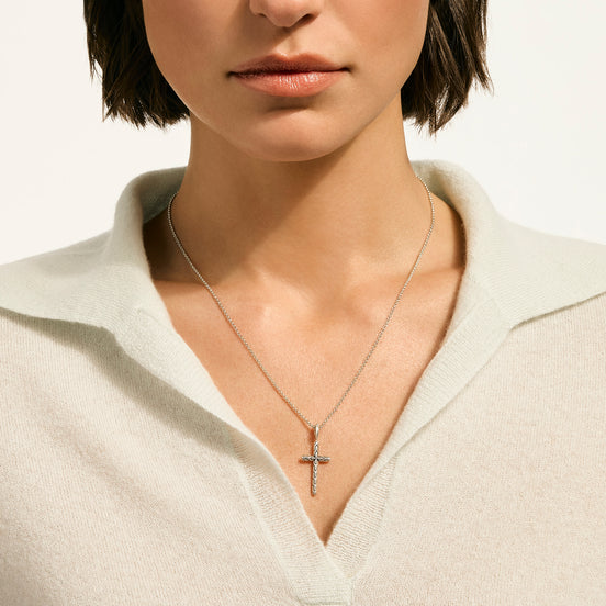 JH Essential Cross Necklace, Sterling Silver