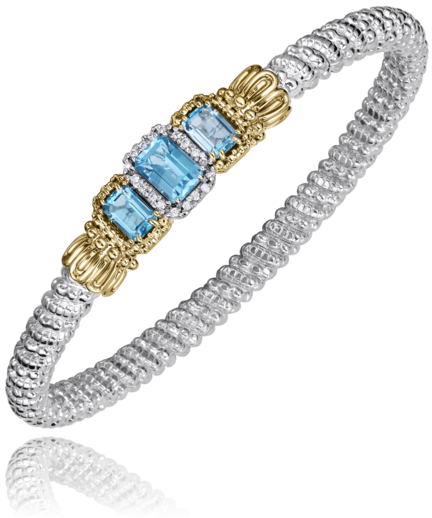 Sky Blue Topaz & Diamond Bracelet .18 ctw