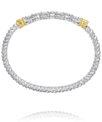 Quad Baguette Diamond Bangle Bracelet .81 ctw