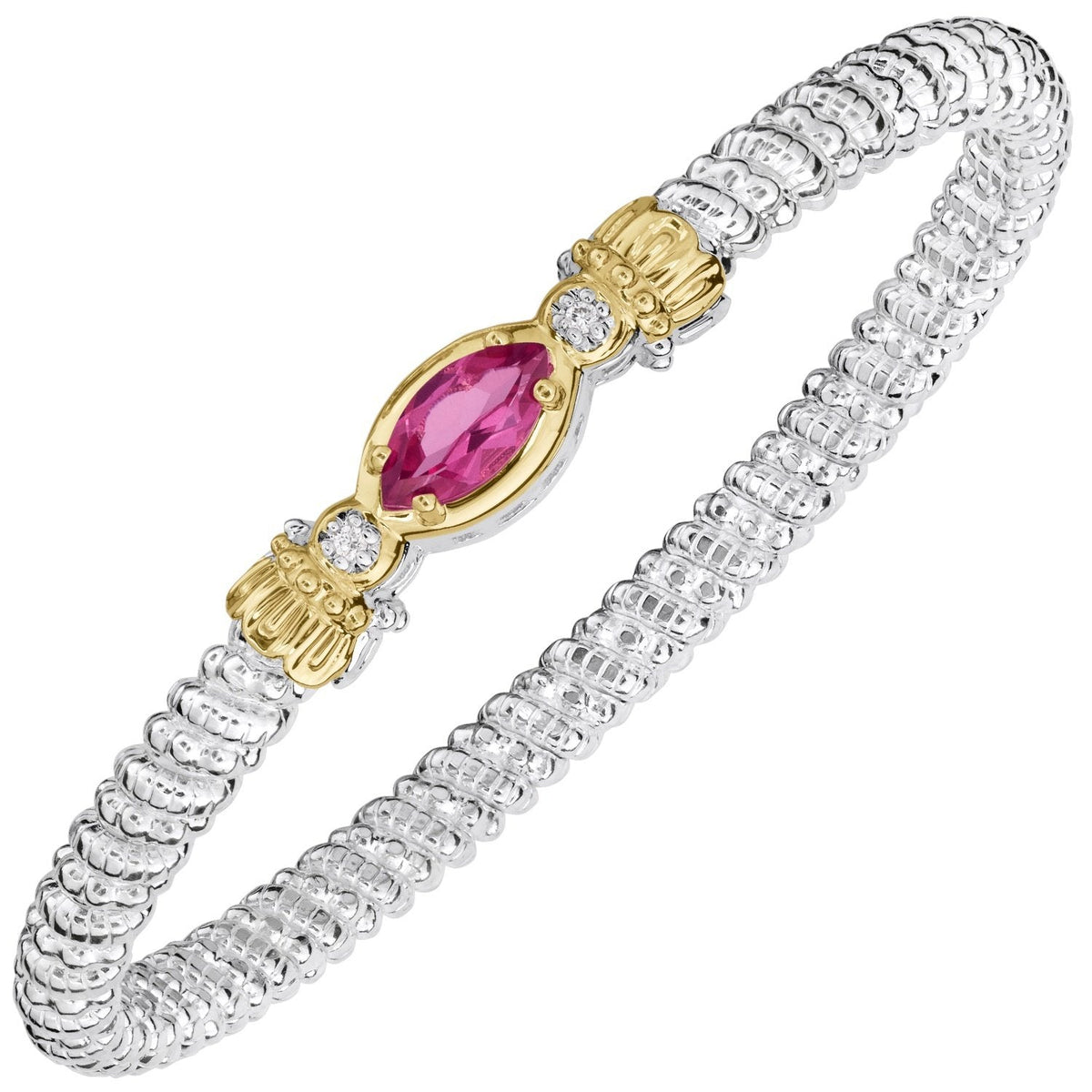 VAHAN Diamond and Pink Topaz Bangle | 24105DPZ04 — product view