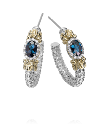 Oval Blue Sky Topaz Earrings