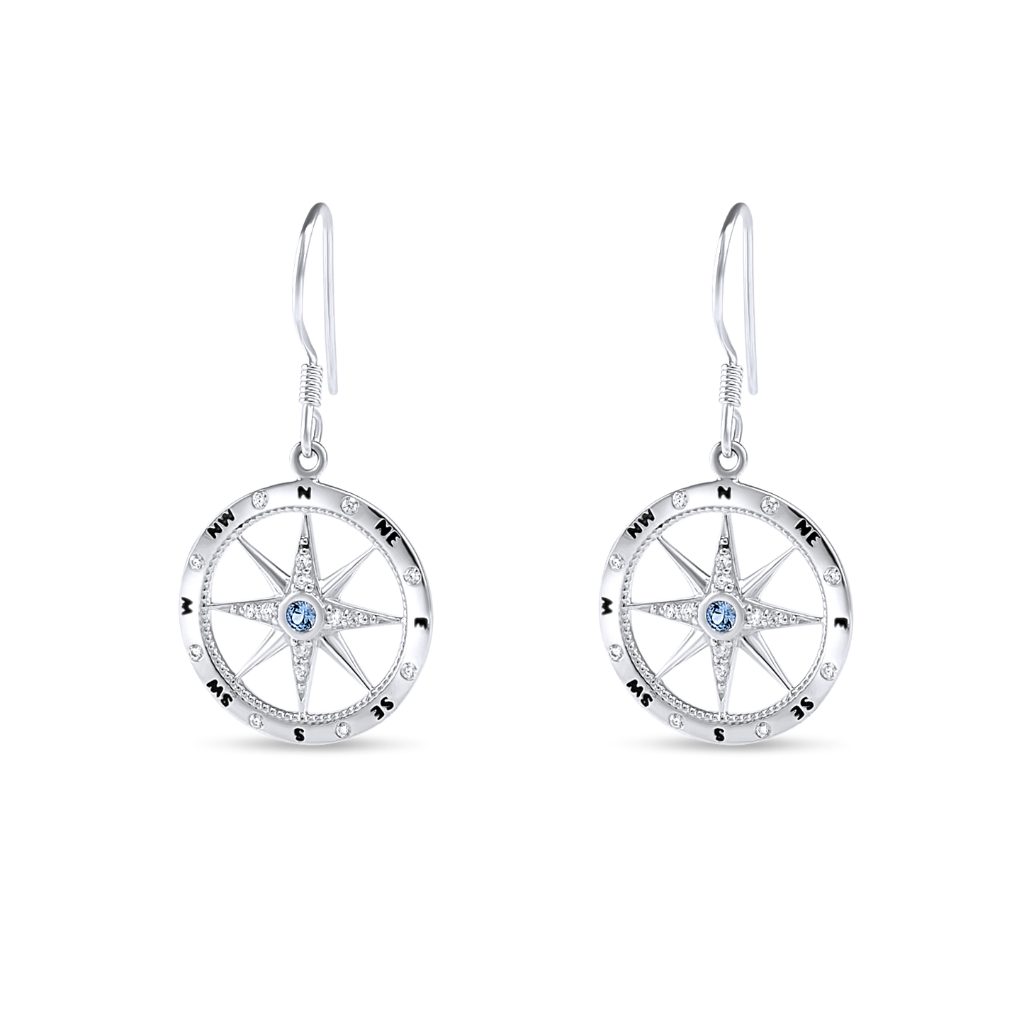 Compass Rose Dangle Earrings