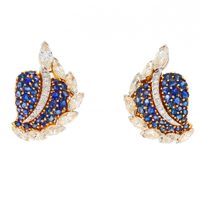 Diamond and Sapphire Earrings