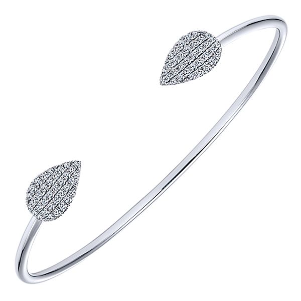 14K White Gold Bangle .40ctw Diamonds