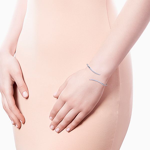 14K White Gold Bangle .30ctw Diamonds