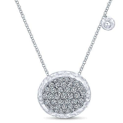 Fashion White Sapphires Disc Necklace