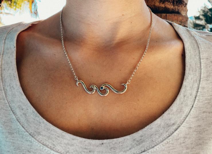Wave Necklace (16.5" to 18.5" adjust)
