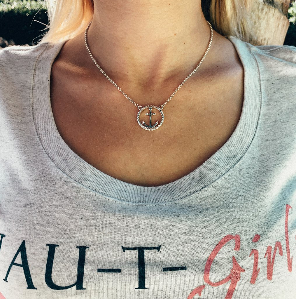 Anchor Rope Necklace (16.5" to 18.5" adjust)