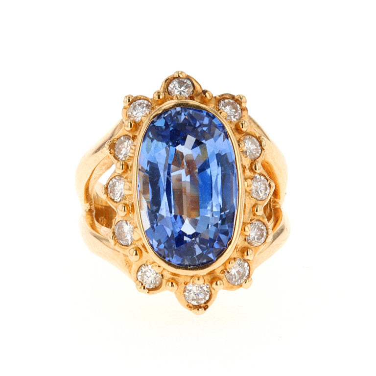 Oval Sapphire and Diamond Ring