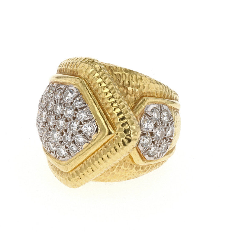 "David Webb" Pave Diamond Ring