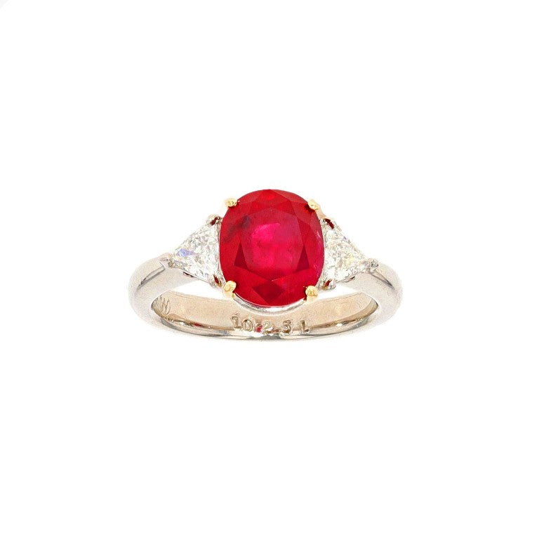 Cushion Cut Ruby and Diamond Ring