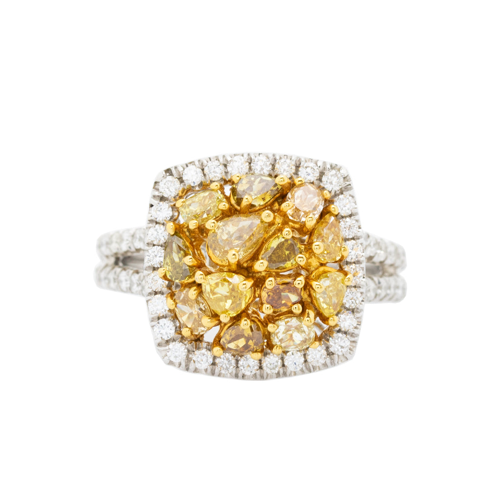 Baroque Yellow Diamond Ring