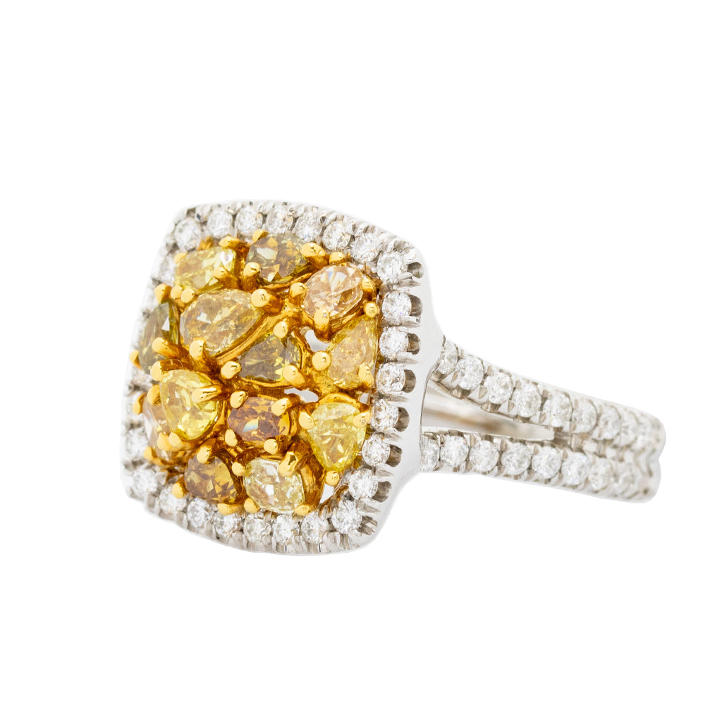 Baroque Yellow Diamond Ring