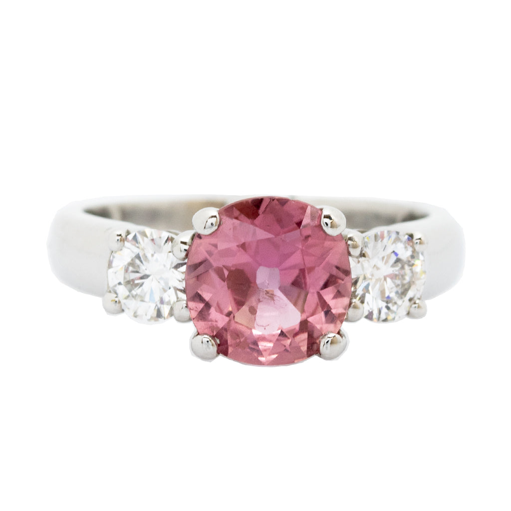 Padparadscha Sapphire & Diamonds Ring