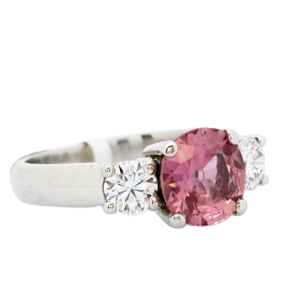 Padparadscha Sapphire & Diamonds Ring