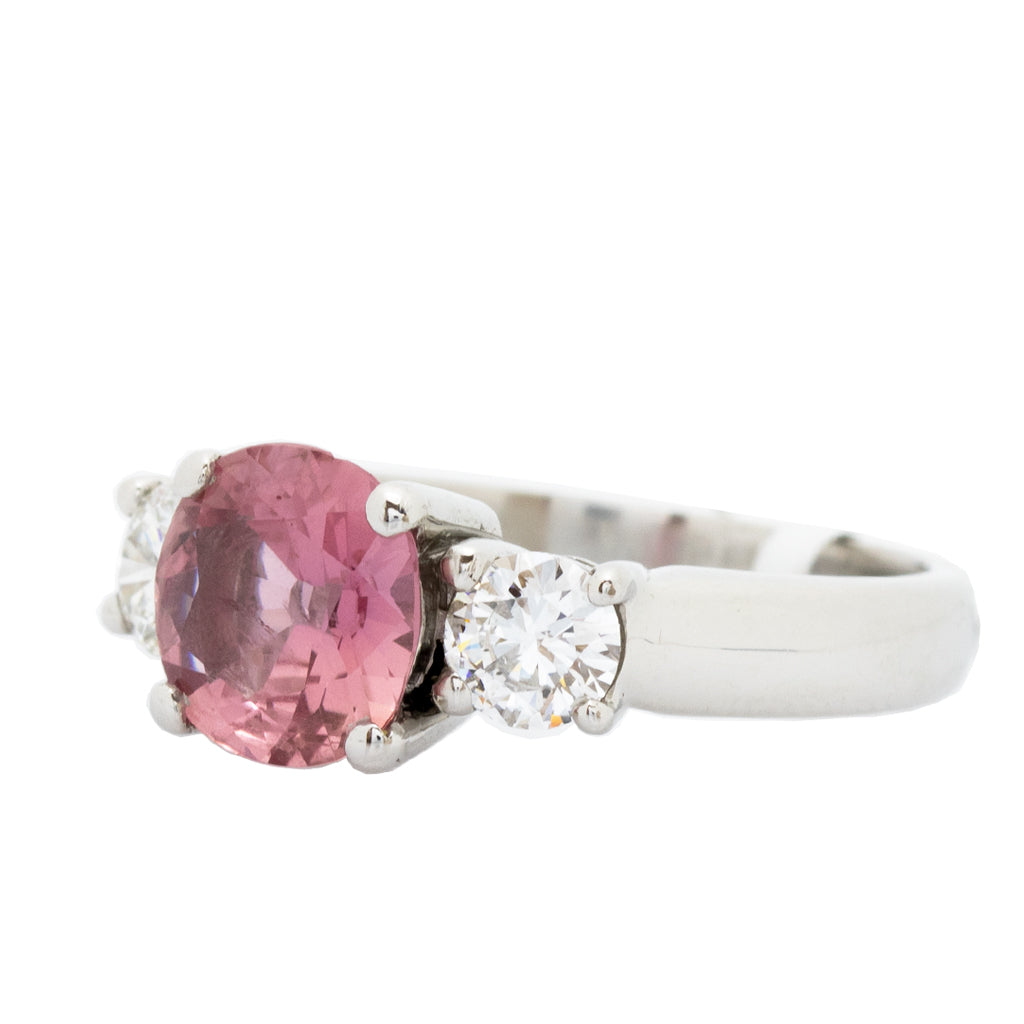 Padparadscha Sapphire & Diamonds Ring