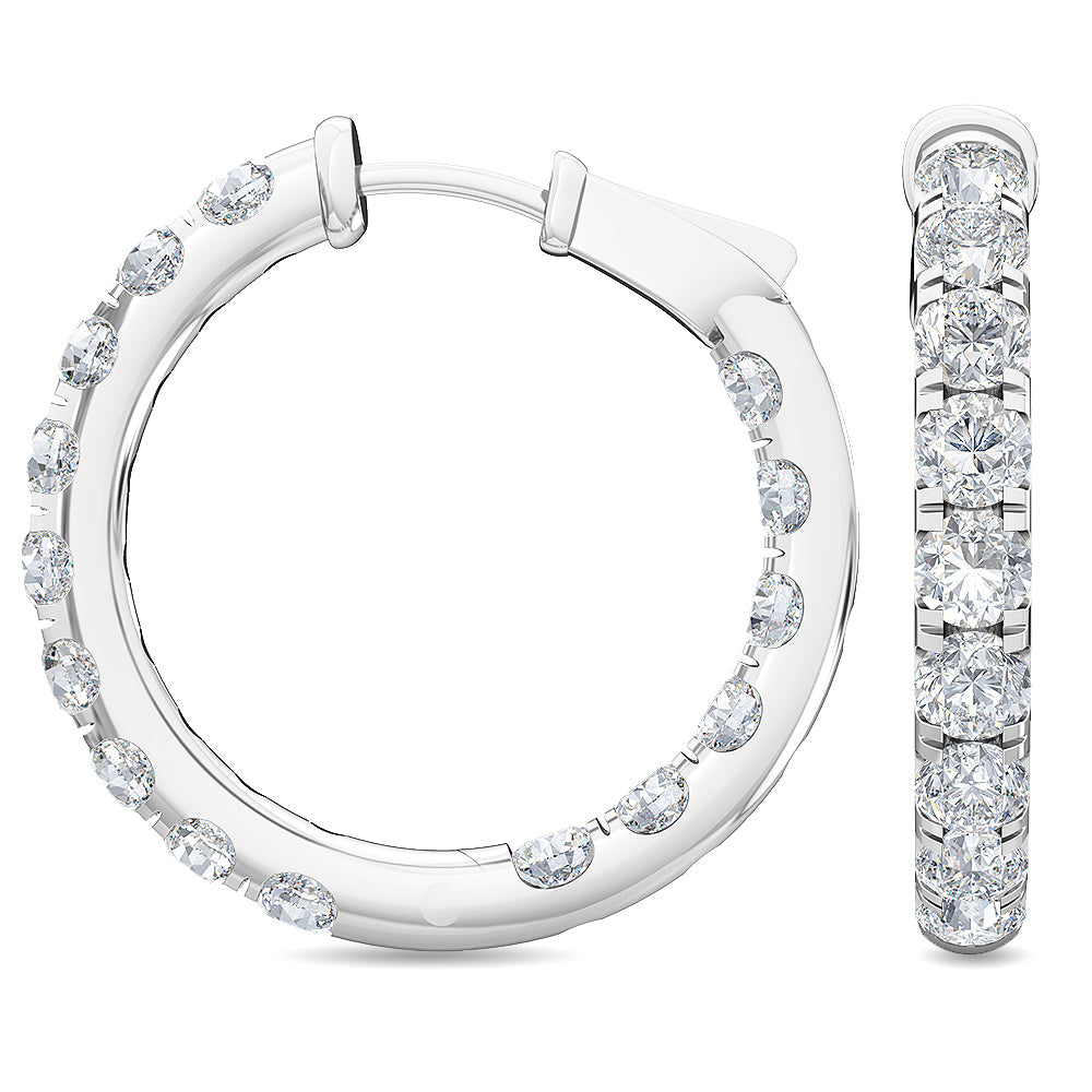 Lab Grown Diamond Inside / Out Hoop Earrings (5ctw)