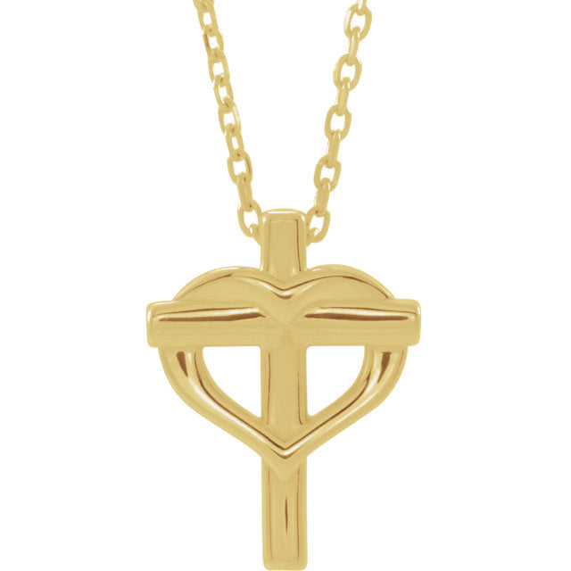 Youth Cross with Heart Pendant