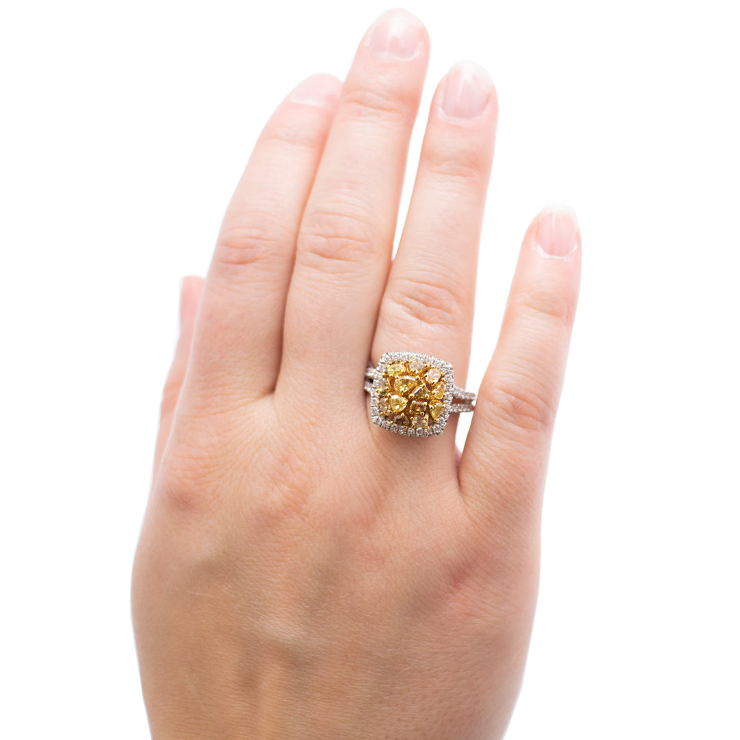 Baroque Yellow Diamond Ring