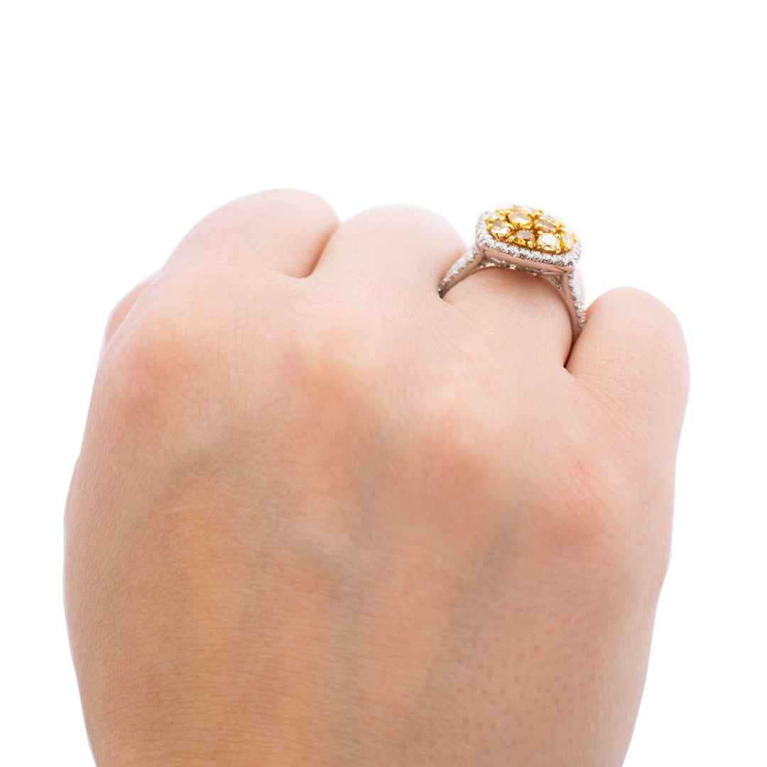 Baroque Yellow Diamond Ring