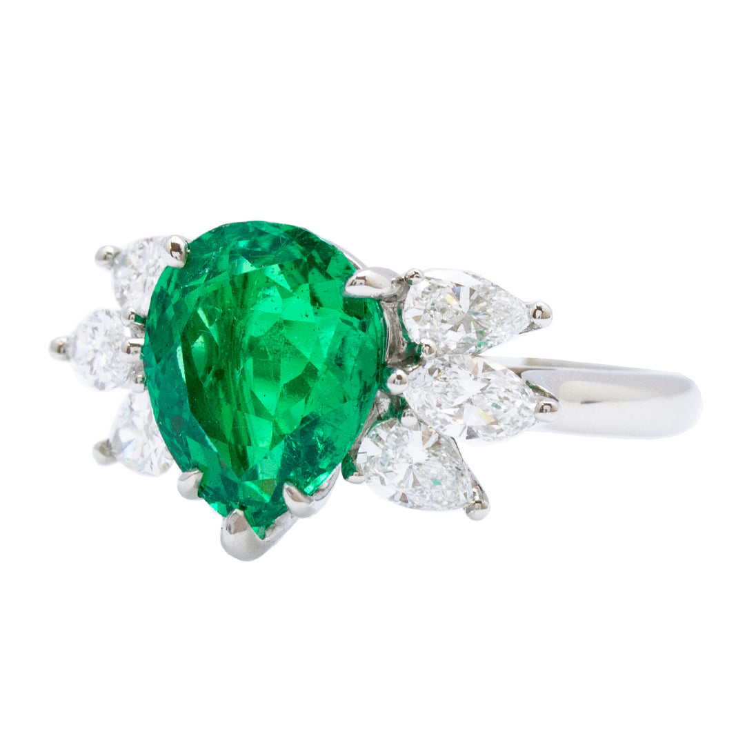 Tiffany & Co. Colombian Emerald and Diamond Ring