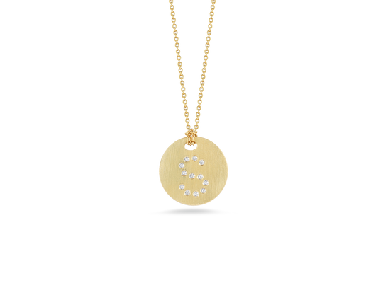 Disc Pendant with Diamond "S" Initial