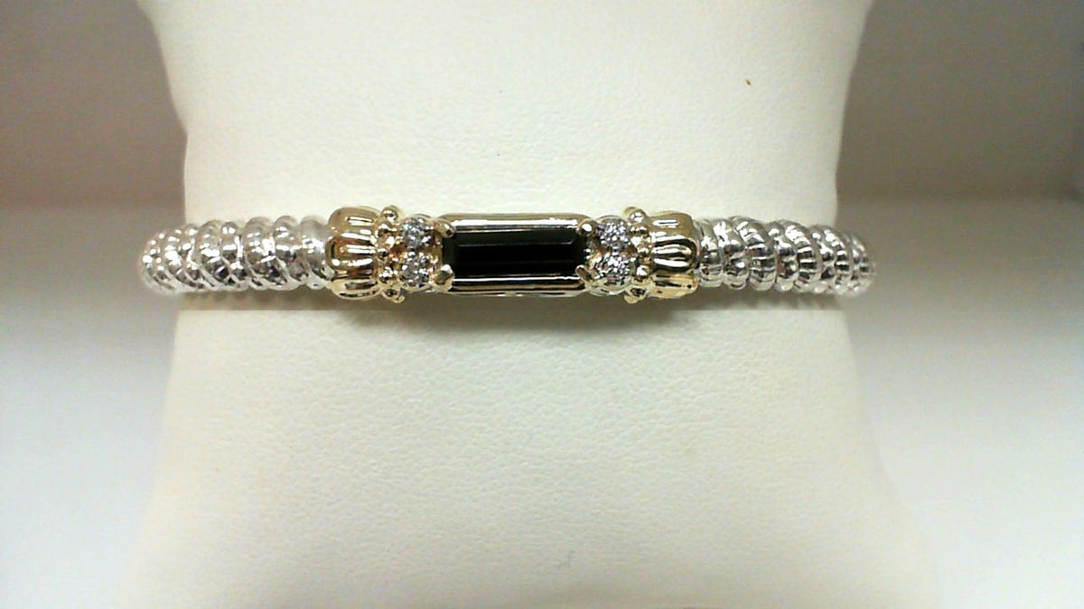 VAHAN Black Onyx & Diamond Halo Bangle | 24049DBO04 — stock item photo