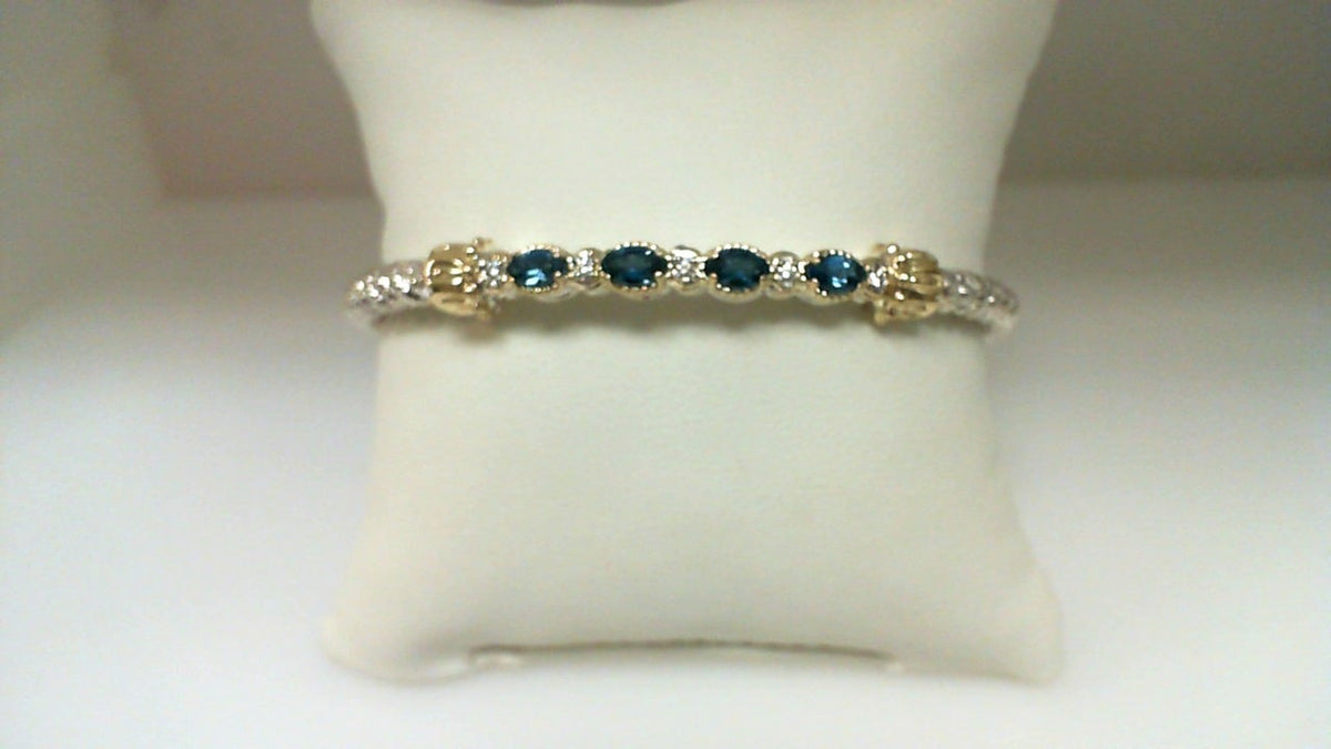 VAHAN London Blue Topaz & Diamond Bangle | 23941DLBT03 — stock item photo