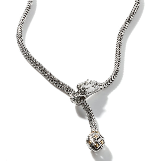 Naga Heritage Silver / 18KY Dragon 5 Mm Adjustable Necklace