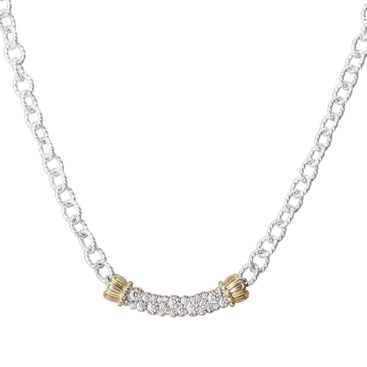 VAHAN Multi-Pavé Diamond Bar Necklace | 80478D/18 — product view