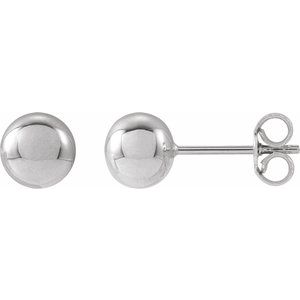 14K White Gold 6 mm Ball Earrings
