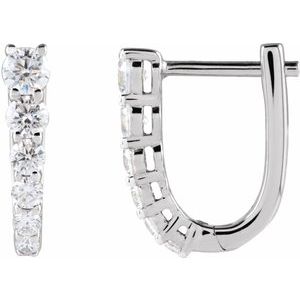 14K White Gold 1/2 CTW Lab-Grown Diamond 12.95 mm Hoop Earrings
