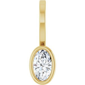 14K Yellow Gold 1/5 CT Lab-Grown Diamond Solitaire Charm/Pendant