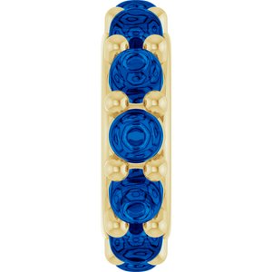 14K Yellow Gold Lab-Grown Blue Sapphire Cabochon Spacer Charm/Pendant