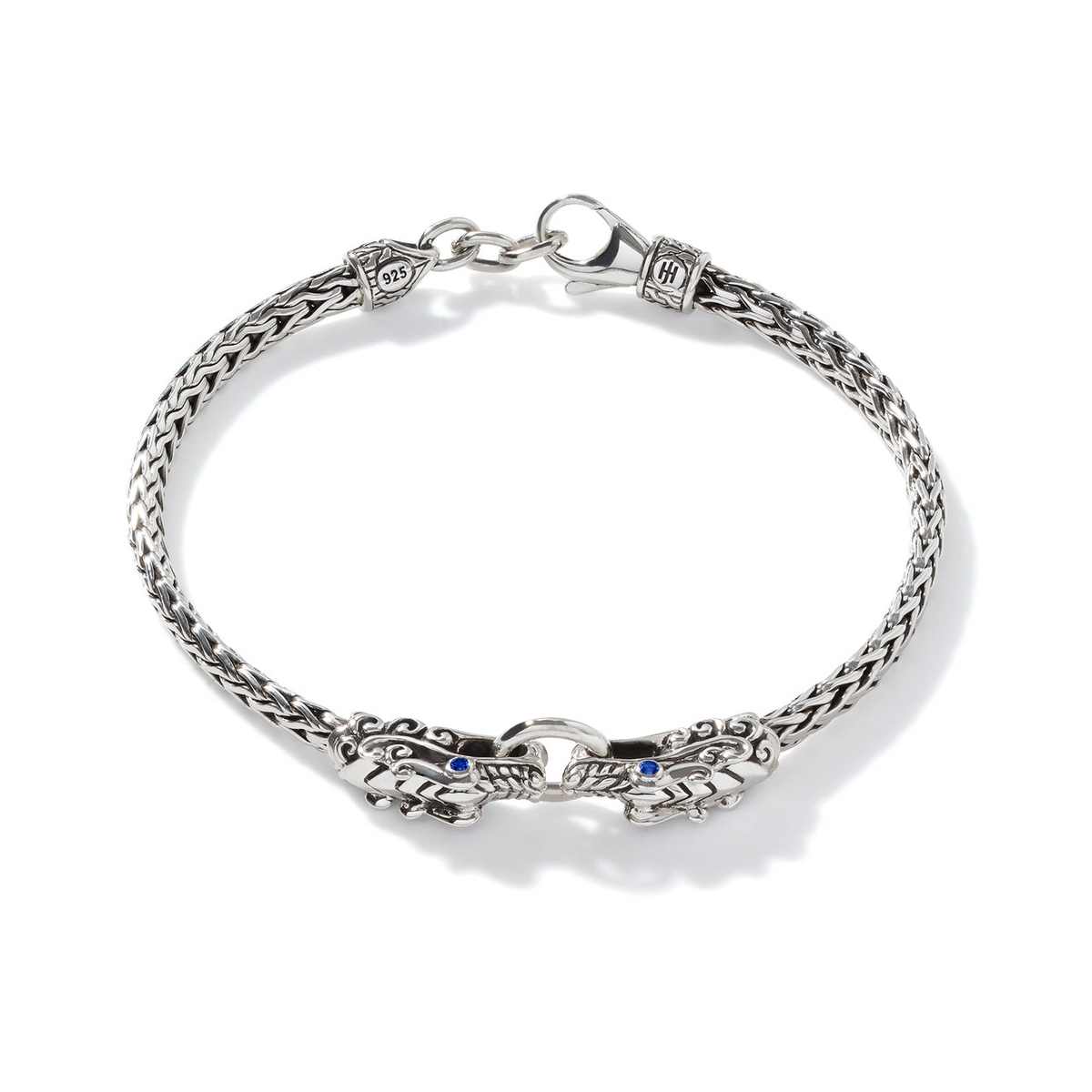 John Hardy Naga Slim Chain Bracelet with Blue Sapphire Eyes — stock item photo