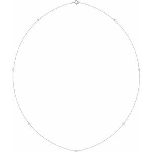 14K White Gold 1/4 CTW Natural Diamond 7-Station 24" Necklace