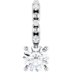 14K White Gold 1/4 CTW Natural Diamond Charm/Pendant