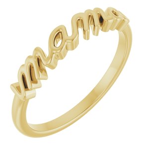 10K Yellow Gold Mama Ring
