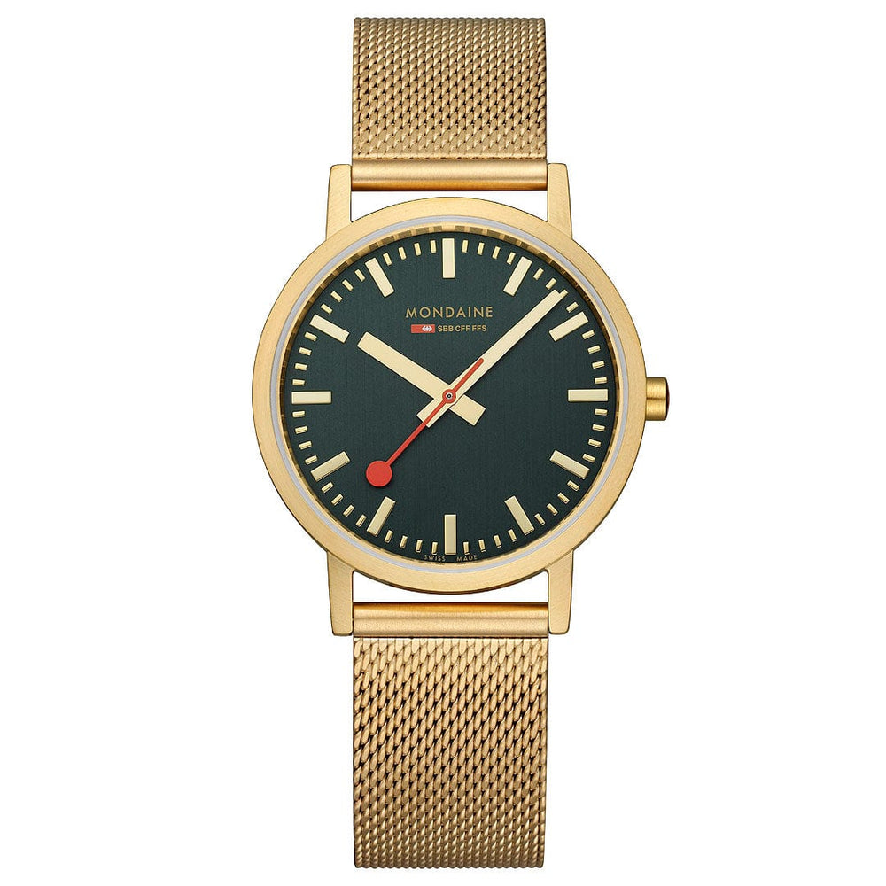 CLASSIC IP GOLD - FOREST GREEN DIAL - GOLDEN MESH STAINLESS STEEL - 36 MM