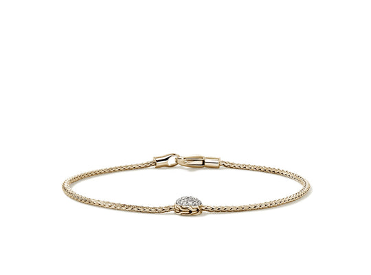 14KY  Essentials  1.8 Mm Woven Bracelet With Lobster Clasp
